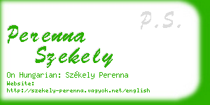 perenna szekely business card